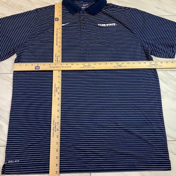 Nike Dri Fit Penn State Nittany Lions Golf Polo Blue White Stripe 2XL XXL - Picture 6 of 6